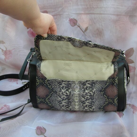 NEW Aimee Kestenberg Leather Snake Print Handbag - Picture 10 of 16